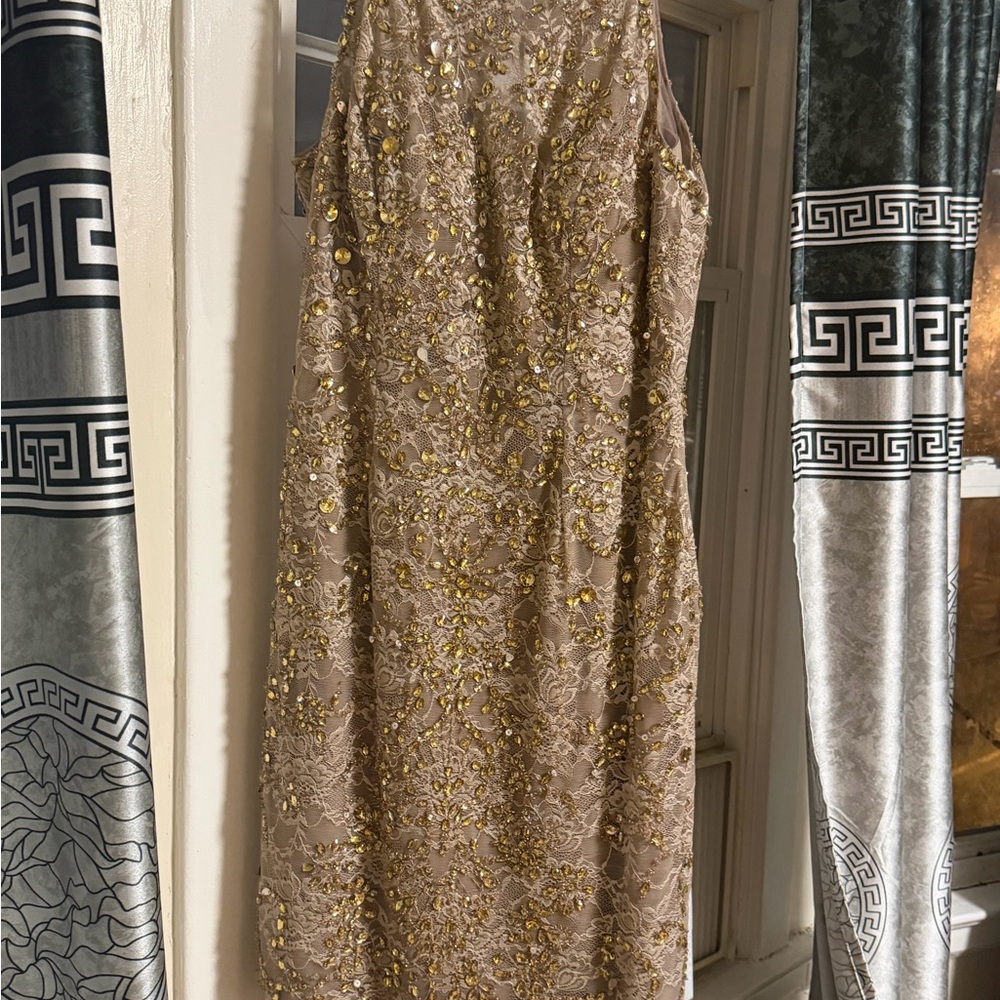 Mon Cheri Gold Sequin Midi Dress